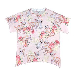 Floral chihuahua puppy dog shirt